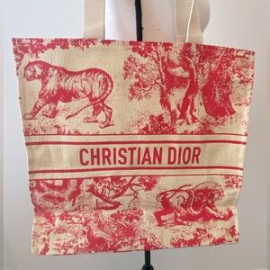 💕Christian Dior Straw Tote Pink